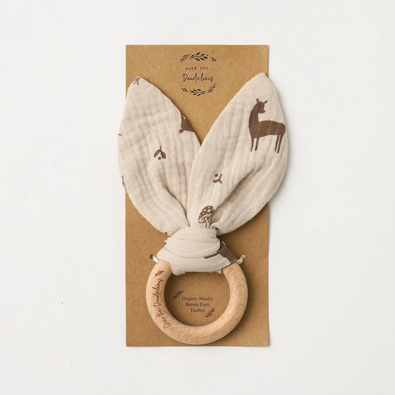 Organic Muslin Bunny Ear Teether - Woodlands