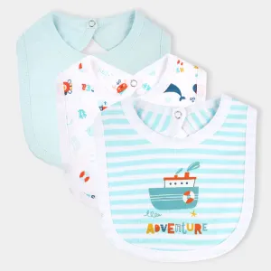 Pack Of 3 Bibs Set Marine Life-mIX