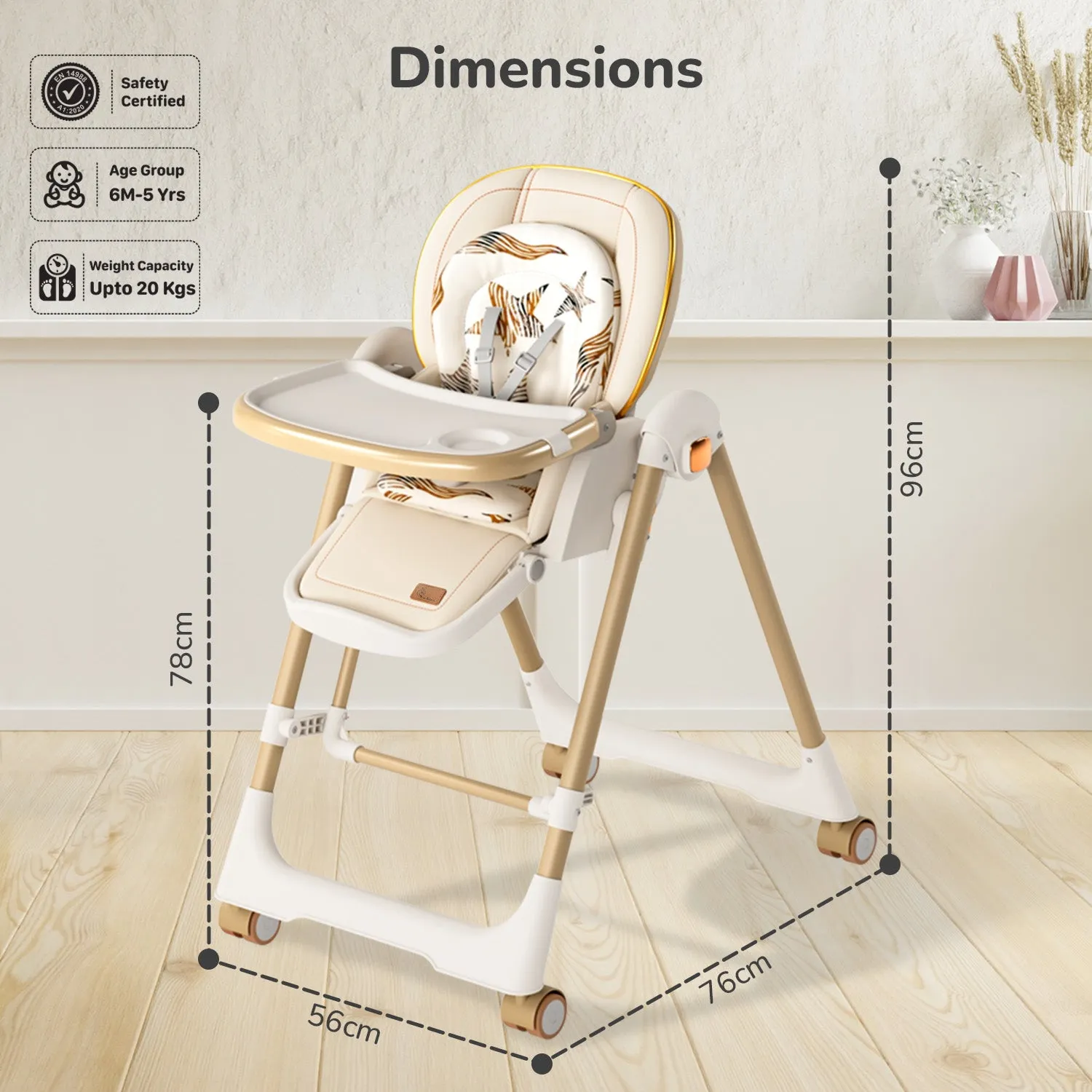 R for Rabbit Marshmallow Smart High Chair- Abstract Beige