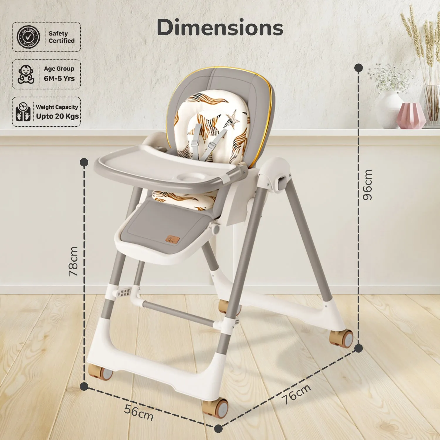 R for Rabbit Marshmallow Smart High Chair- Abstract Grey