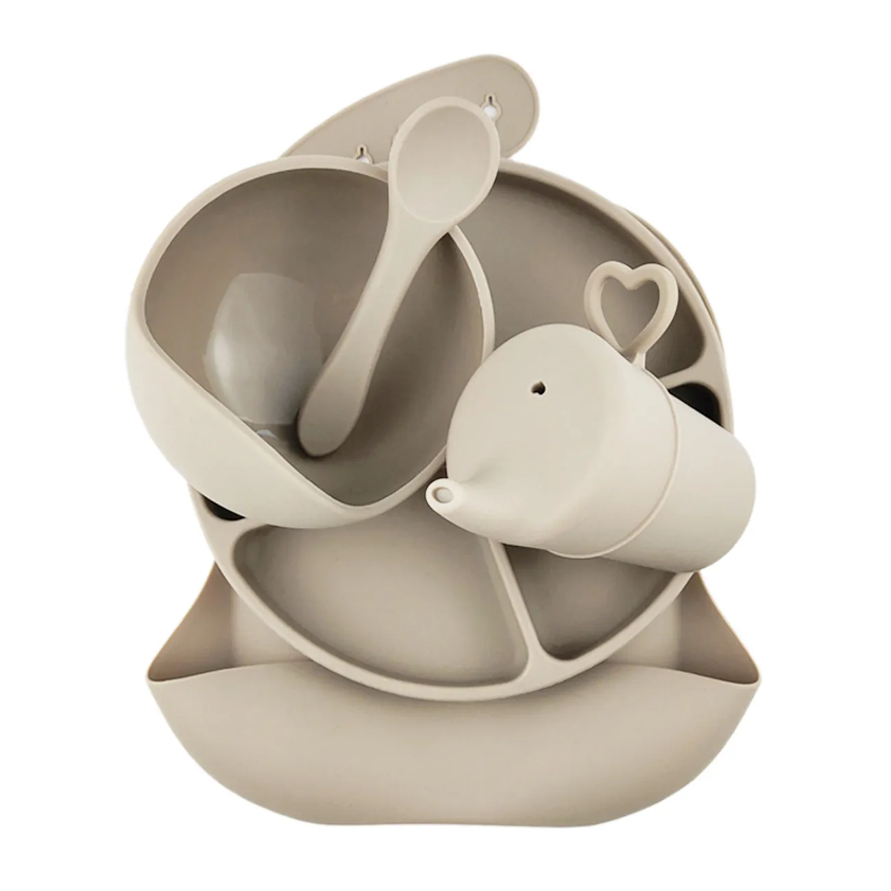 Silicone Baby Feeding Set — Sand Dune