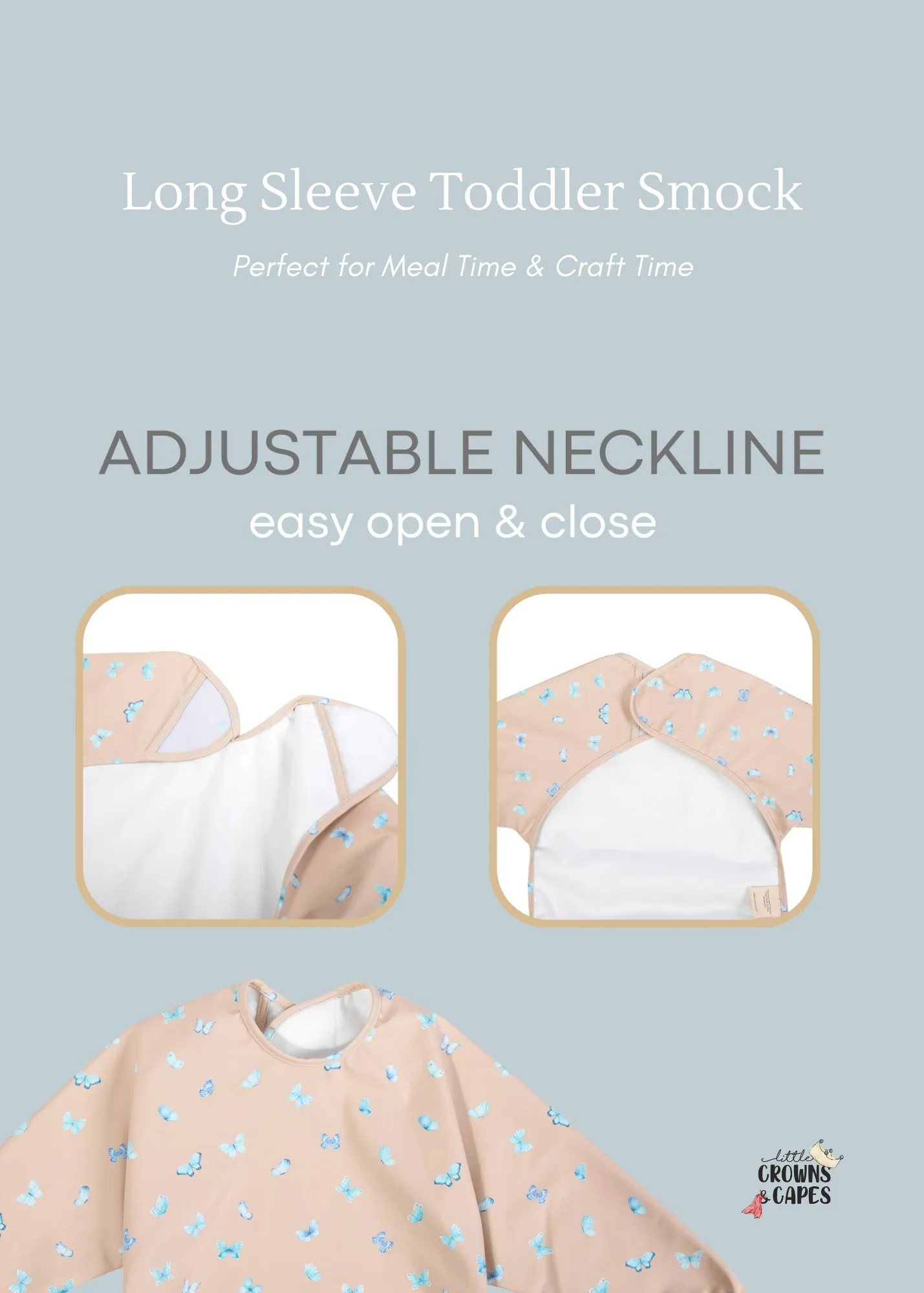 Smock Bib 2-pc Set - Butterflies