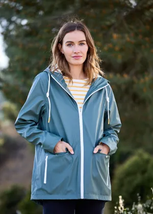 ST GABRIELLE - Waterproof Patterned Rain Jacket with Fancy Drawstrings (ARMY GREEN)