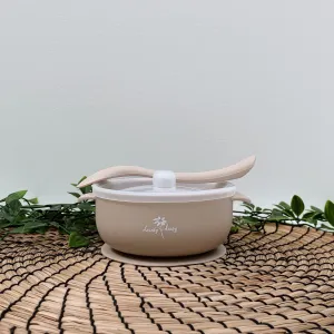 Stickie Bowl with Lid & Spoon Set - Beach Sand