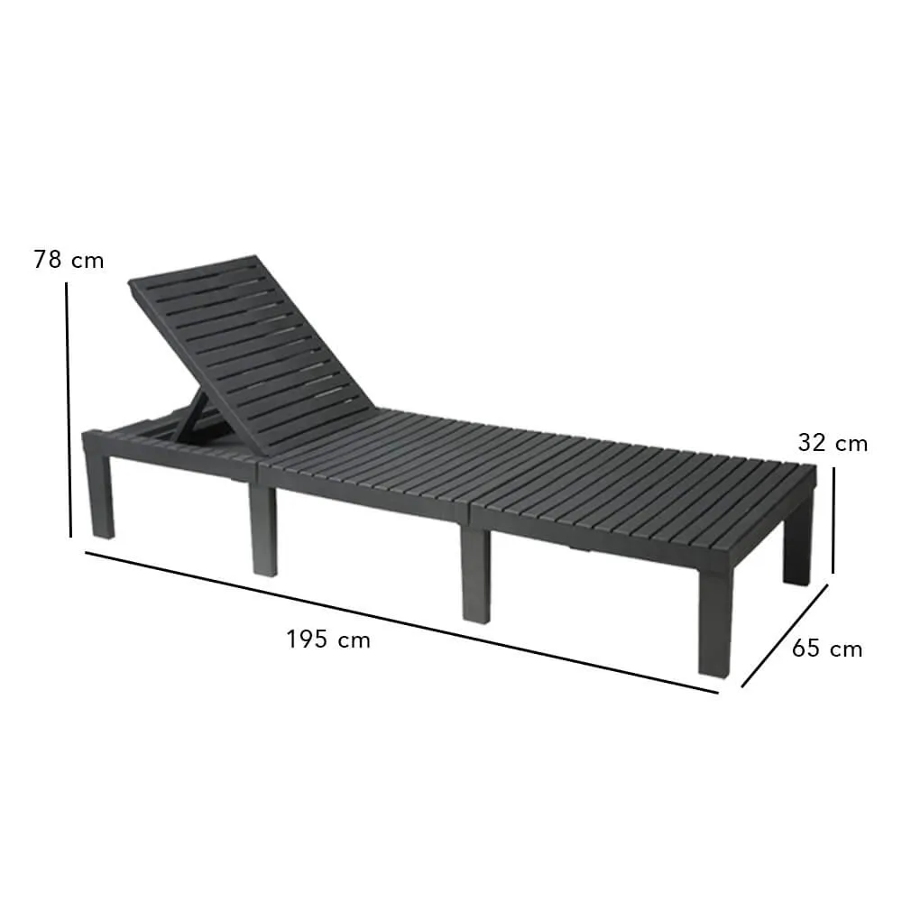 Sunlounger with Cushions - 7 Adjustable Positions