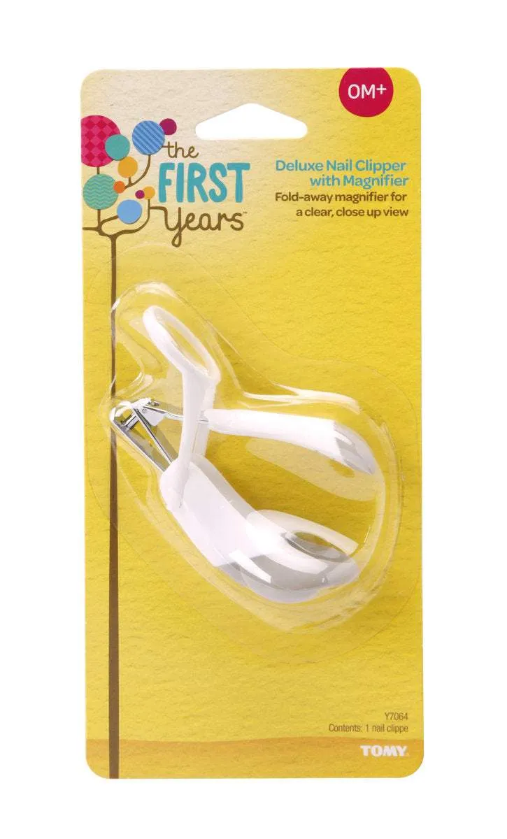 The First Years Nail Clipper W/ Magnifier White & Grey || Birth  to 12months