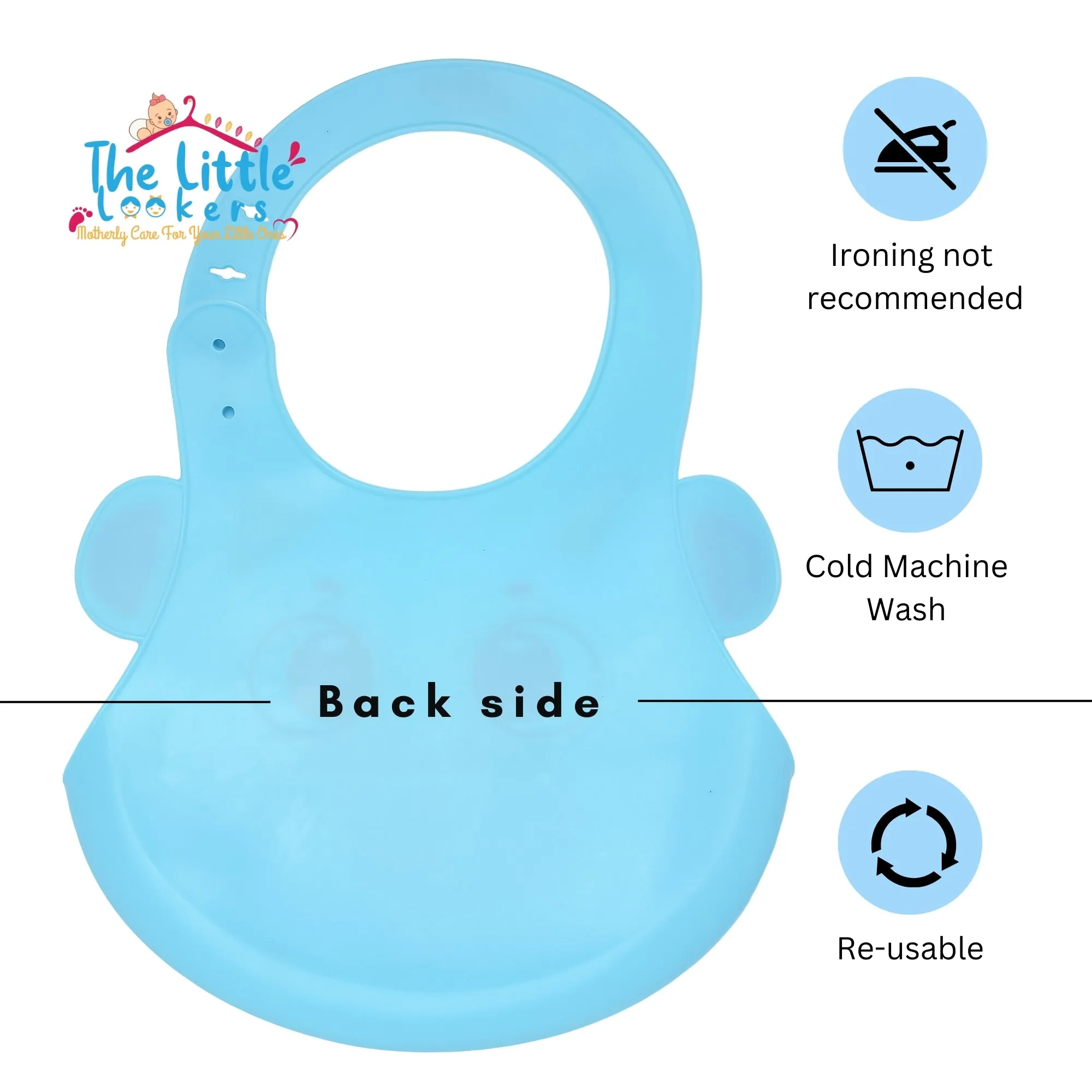 THE LITTLE LOOKERS Silicone Feeding Bib with Adjustable Strap, Waterproof, Easy to wash, Stain Proof | BPA Free/Soft Material Bibs with Tray/Food Catcher