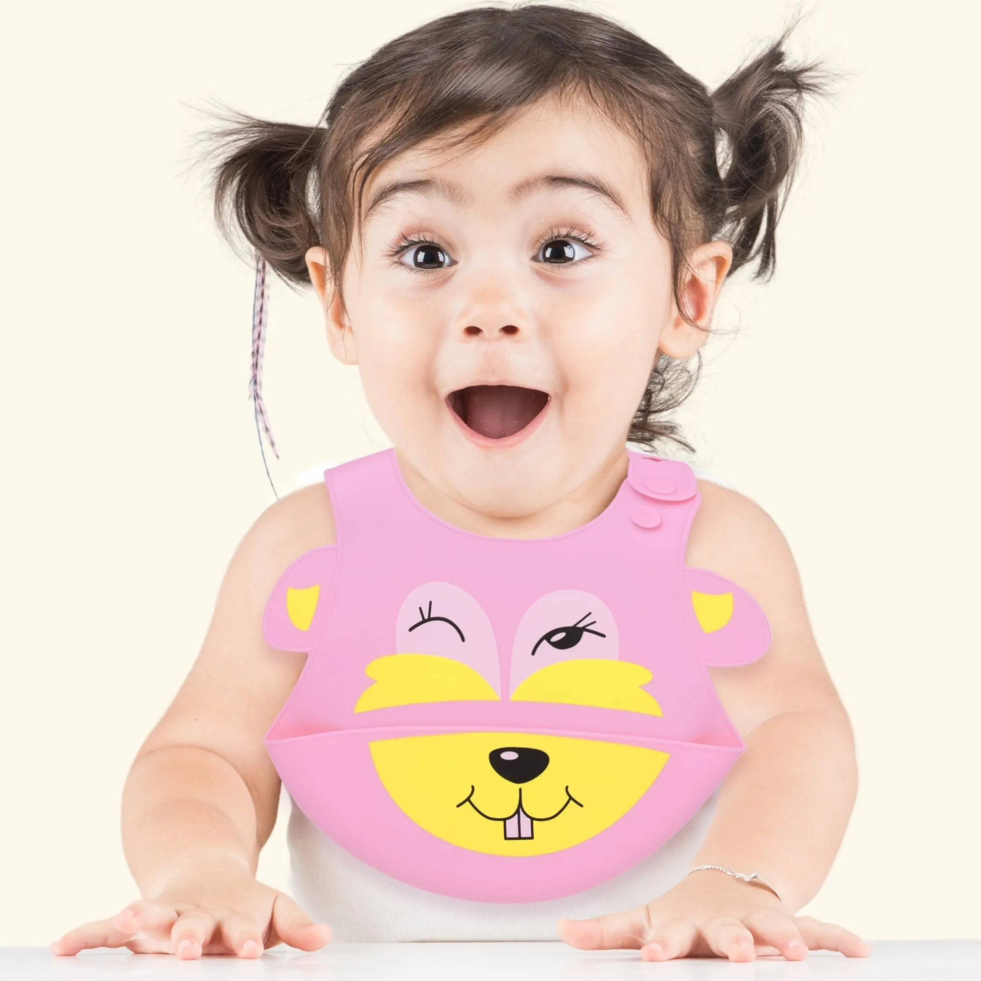 THE LITTLE LOOKERS Silicone Feeding Bib with Adjustable Strap, Waterproof, Easy to wash, Stain Proof | BPA Free/Soft Material Bibs with Tray/Food Catcher