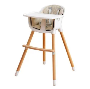 Wooden High Chair - Khaki