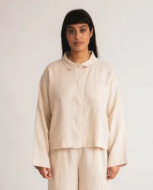 Zanna Linen Jacket In Cream