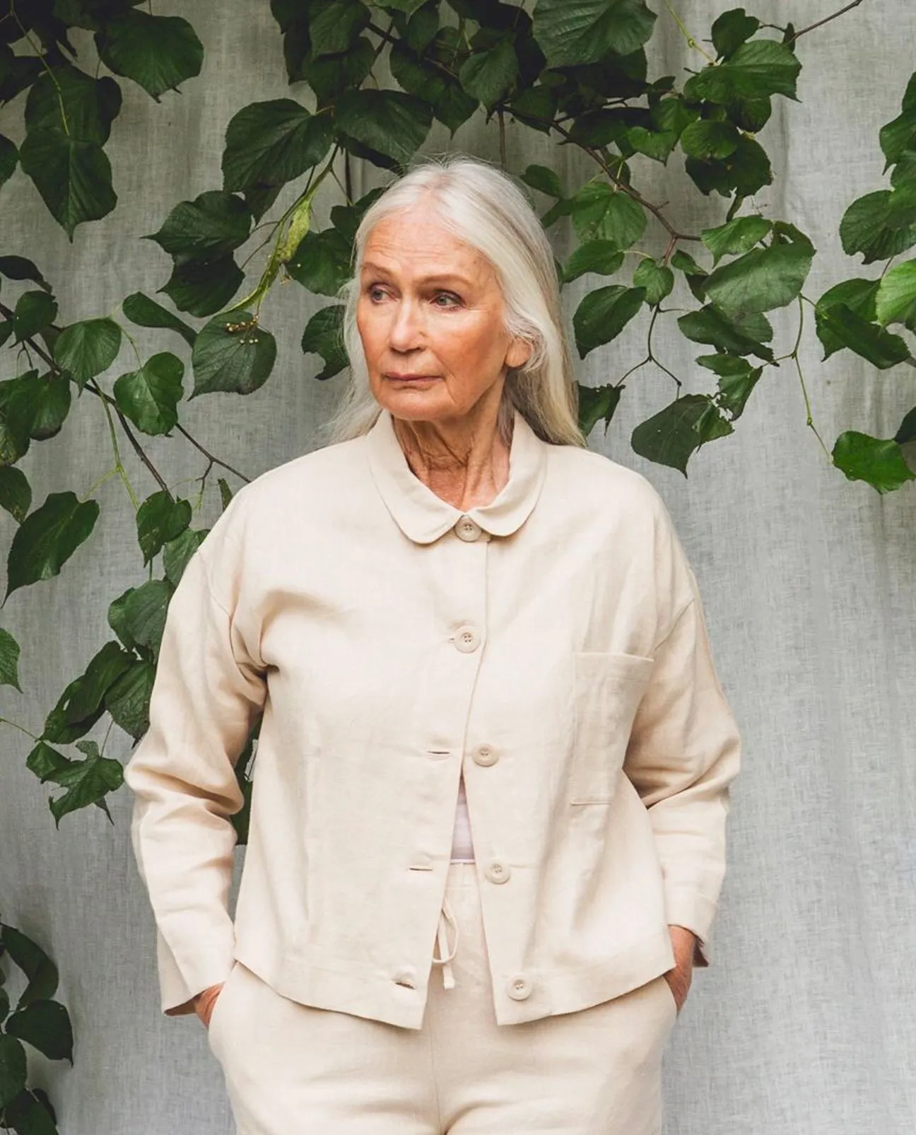 Zanna Linen Jacket In Cream